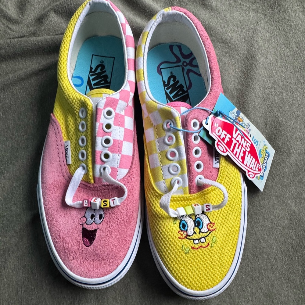 Vans 6.5M/ 8W SpongeBob Pink and Yellow Sneakers